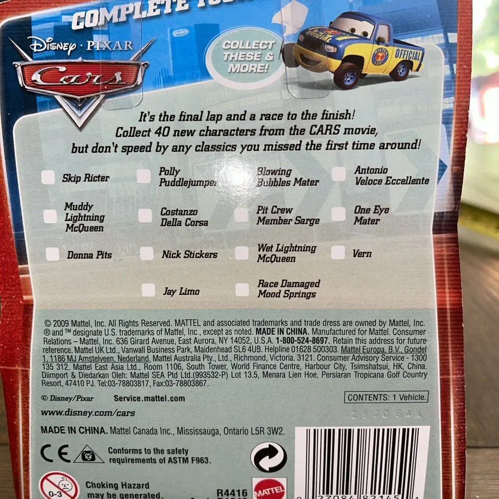 Disney Pixar CARS Movie 1:55 Diecast Car Final Lap Series Jay Limo